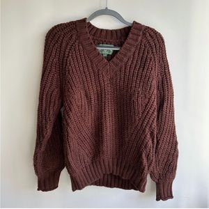 American Eagle Brown Cable Knit Sweater (S)